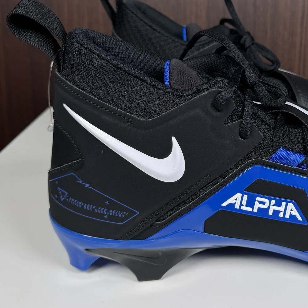 Nike Alpha Menace Pro 3 Football Cleats Black Blue CT6649-007 Men Size 11